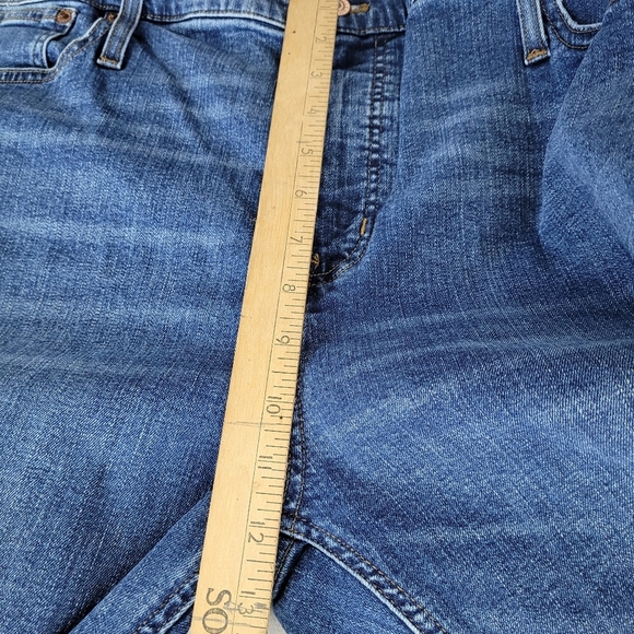 J Crew Mercantile high-rise medium wash cropped jeans with raw hem size 35 2X - Picture 5 of 10